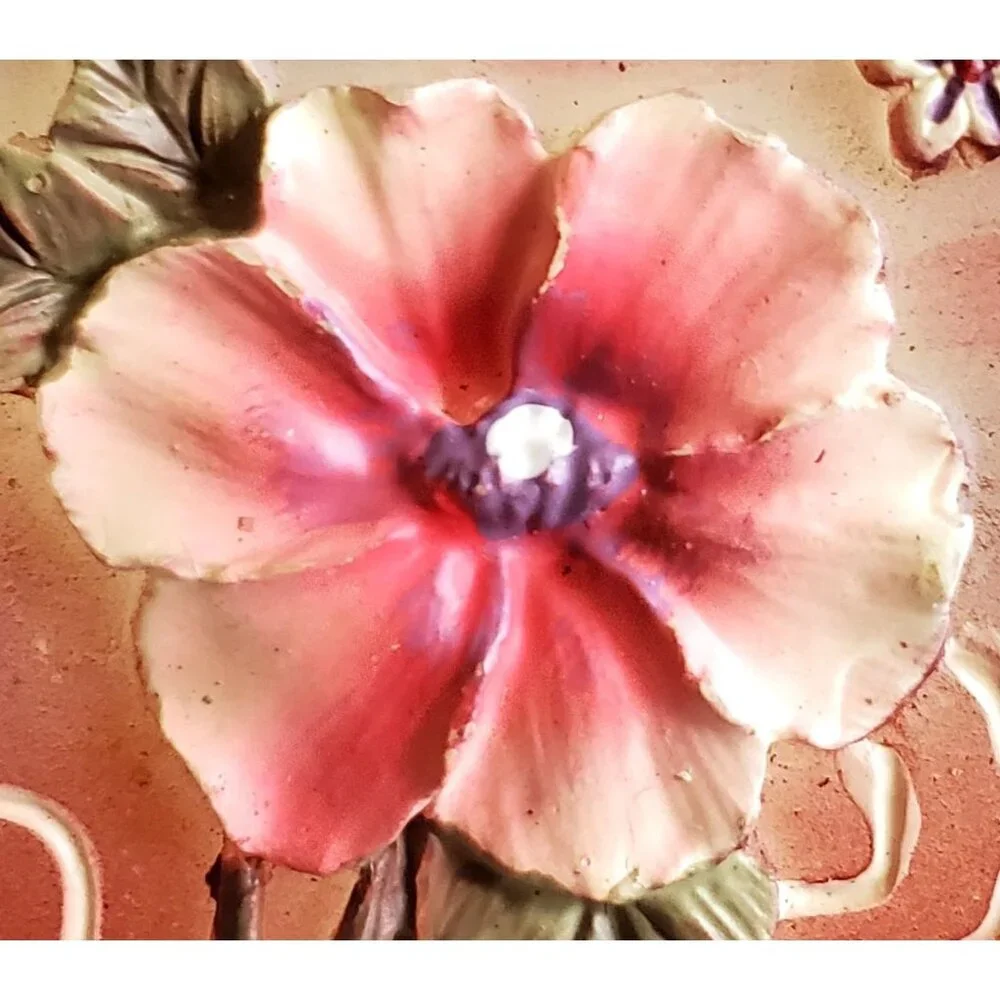 NWOT Shower Curtain Hangers Tropical Hawaiian 3D Sea Glass Resin Floral Hibiscus